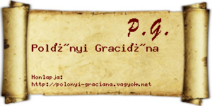 Polónyi Graciána névjegykártya